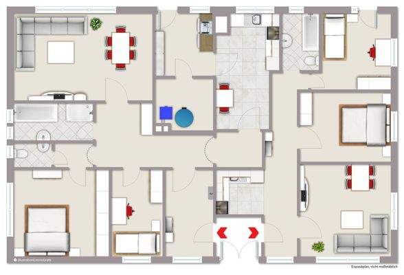 Grundriss Erdgeschoss - möbliert