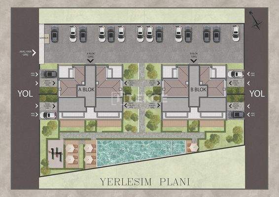 Apartments in a Complex with a Pool Near Airport in Antalya