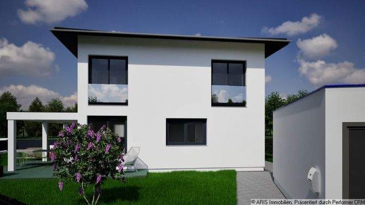 Hausansicht Süd_Planungsbeispiel_Garagenplatzierung wird noch geändert