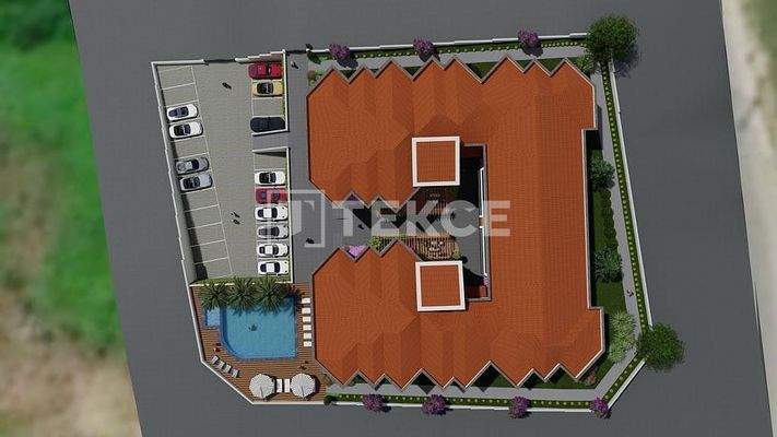 Apartments in a Complex with Sea and City Views in Çınarcık