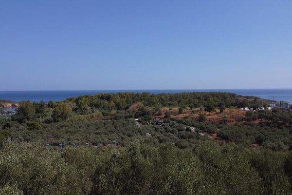 Kreta, Agioi Apostoli: Grundstück mit Meerblick in der Nähe des Stadtzentrums zu verkaufen