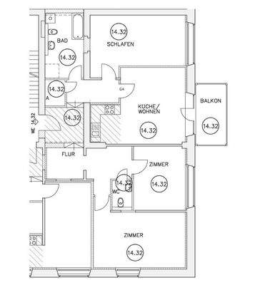 Wohnungsgrundriss WE14.32