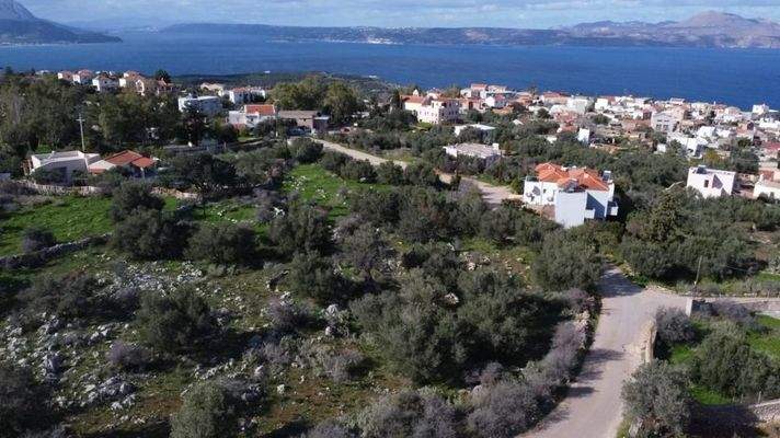 Kreta, Kokkino Chorio: Sofort bebaubares Grundstück mit Meerblick zu verkaufen