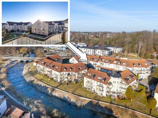 Drohnenaufnahme mit Blick aus Wohnung
