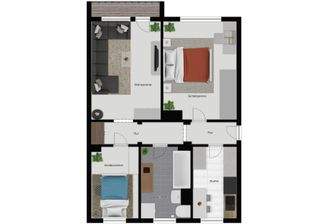 Grundriss der Wohnung im 1. Obergeschoss