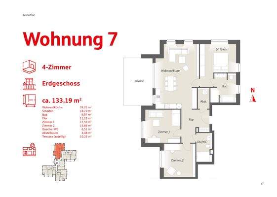 Grundriss Wohnung 7 Erdgeschoss