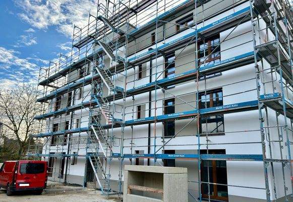 Baufortschritt der Mehrfamilienhäuser