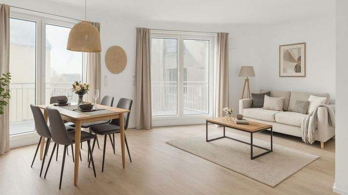 Visualisierung Wohn- und Essbereich