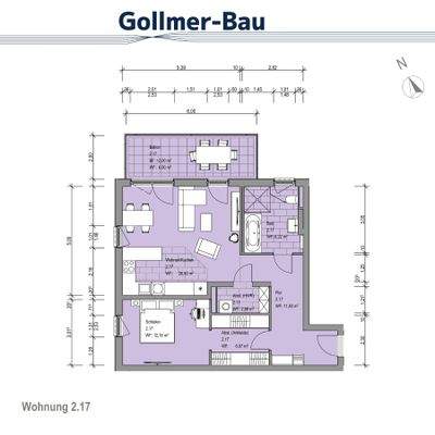 Grundriss Wohnung 2.17