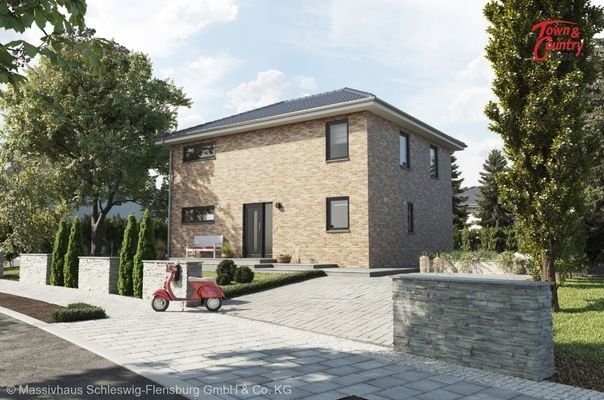 Ansicht Eingang Verblendfassade