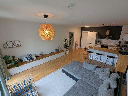 Wohnzimmer mit Küche