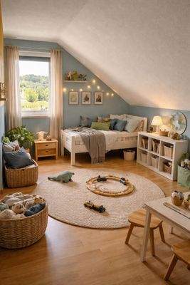 KI-generiertes Wohnbeispiel Obergeschoss Kinderzimmer 2