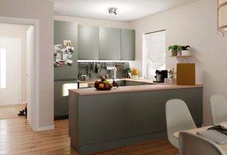 Die offene Wohnküche lädt zum gemeinsamen Kochen e