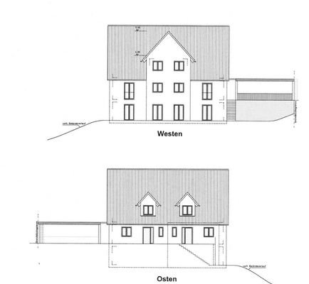 Hausansichten Westen und Osten