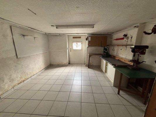 Teilansicht von der Werkstatt im Keller