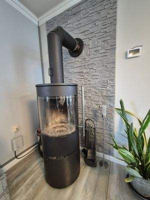 EG: Kamin im Wohnzimmer