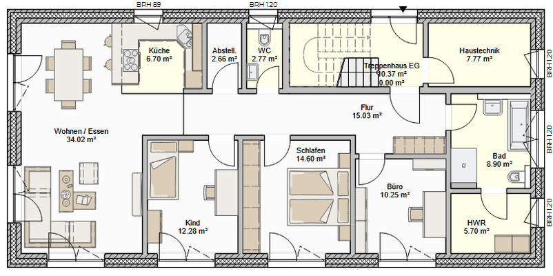 Grundriss Whg 1 Erdgeschoss