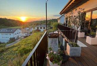 Südbalkon bei Abendsonne
