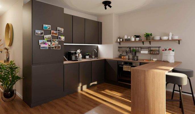 Die offene Wohnküche bietet Ihren Kochkünsten frei