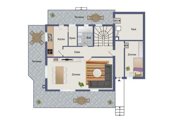 Grundriss Erdgeschoss 2D