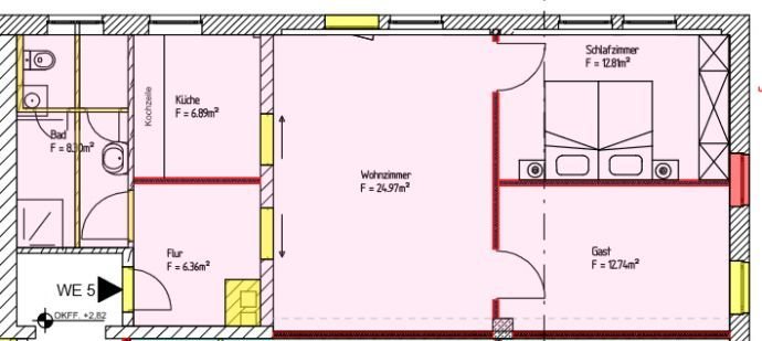 3-Zi.-Wohnung OG, 77 m², Balkon, EBK Ortsmitte Apen ,Erstbezug, (5)