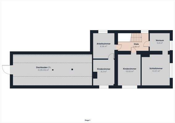 Grundriss-Skizze Obergeschoss