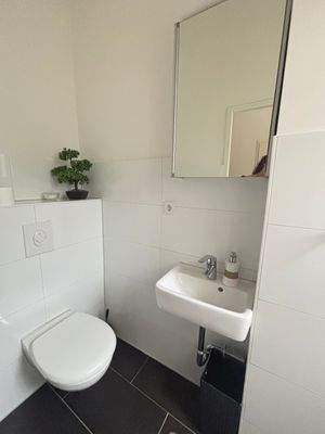 Modernes WC mit Waschbecken