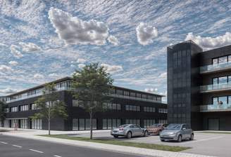 beide Bürogebäude in schicker Klinkerfassade