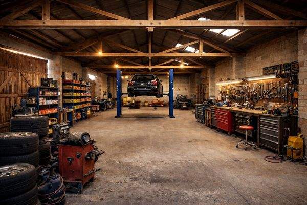 Werkstatt in der Halle - digitale Visualisierung