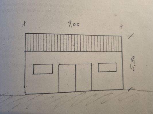 Geplanter Bungalow Ansicht West