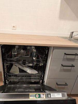 Küche links + Geschirrspüler