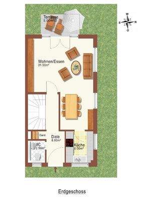 Grundrissplan EG-technisch bearbeitet