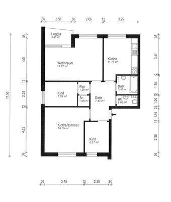Grundriss WE01, Erdgeschoss