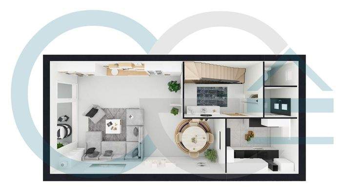 3D Grundriss Erdgeschoss