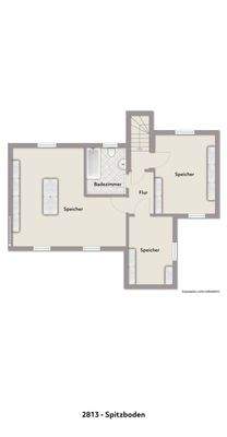 Grundriss Spitzboden visualisiert 2813