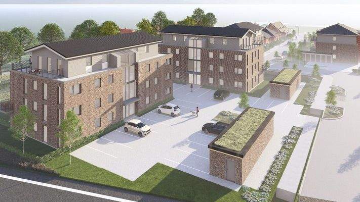 Blick auf die Wohnanlage