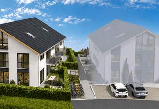 Projektvisualisierung _ Westansicht _ Lage Haus 2