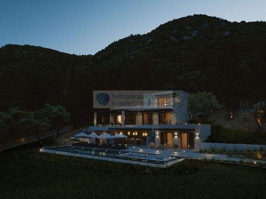 villa perspective night