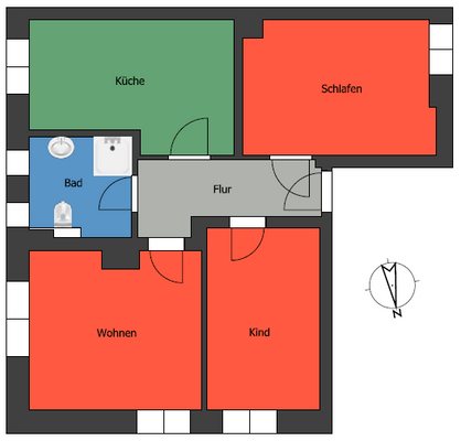 Grundrissskizze - Abweichungen möglich