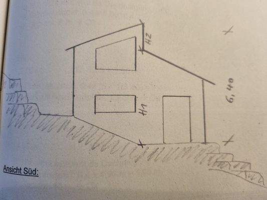 Geplanter Bungalow Ansicht Süd