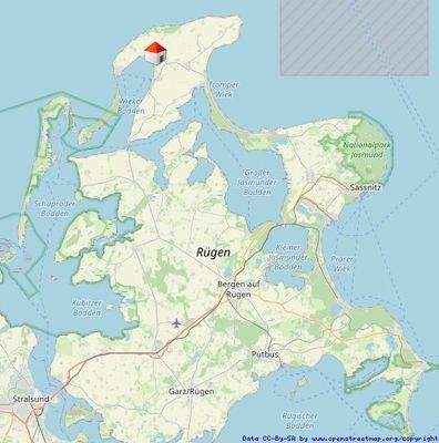 Lage auf der Insel Rügen