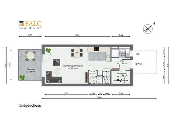 Grundriss Erdgeschoss WE03