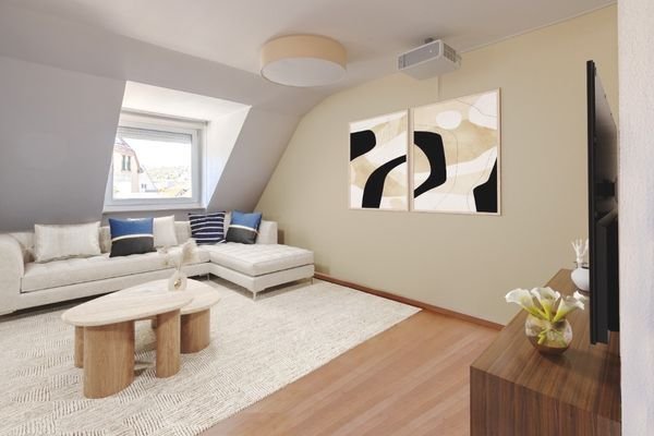 So könnte das Wohnzimmer aussehen: