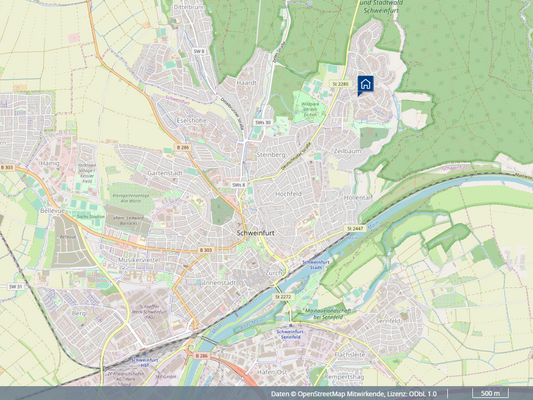 Lageplan Stadtgebiet Schweinfurt