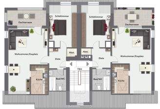 Grundriss möbliert WE 6 rechts