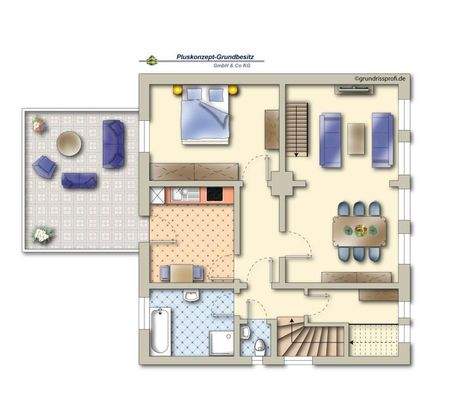 Hauptgeschoss mit Terrasse 