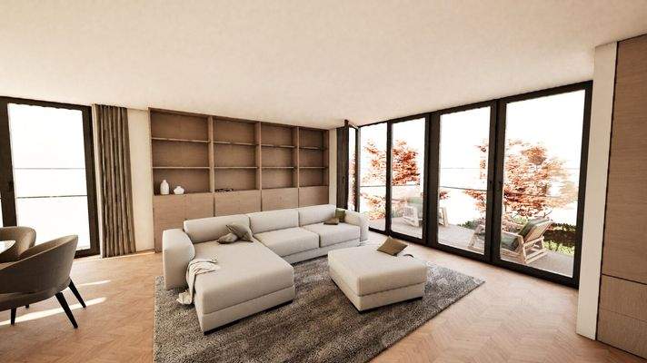 Wohnbereich mit Zugang zum Balkon