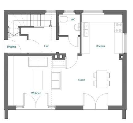 Erdgeschoss mit Terrasse