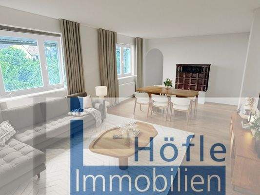 Wohnbereich Altbau - virtuell möbliert