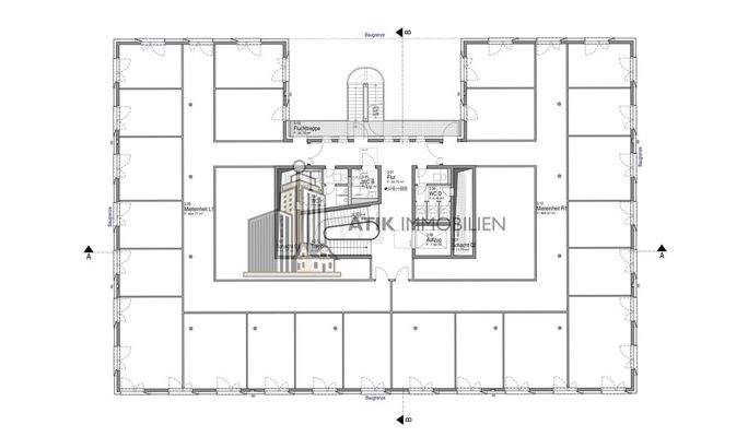 Grundriss 3. OG - Mustergrundriss als Büroausbau